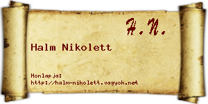 Halm Nikolett névjegykártya