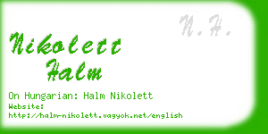 nikolett halm business card